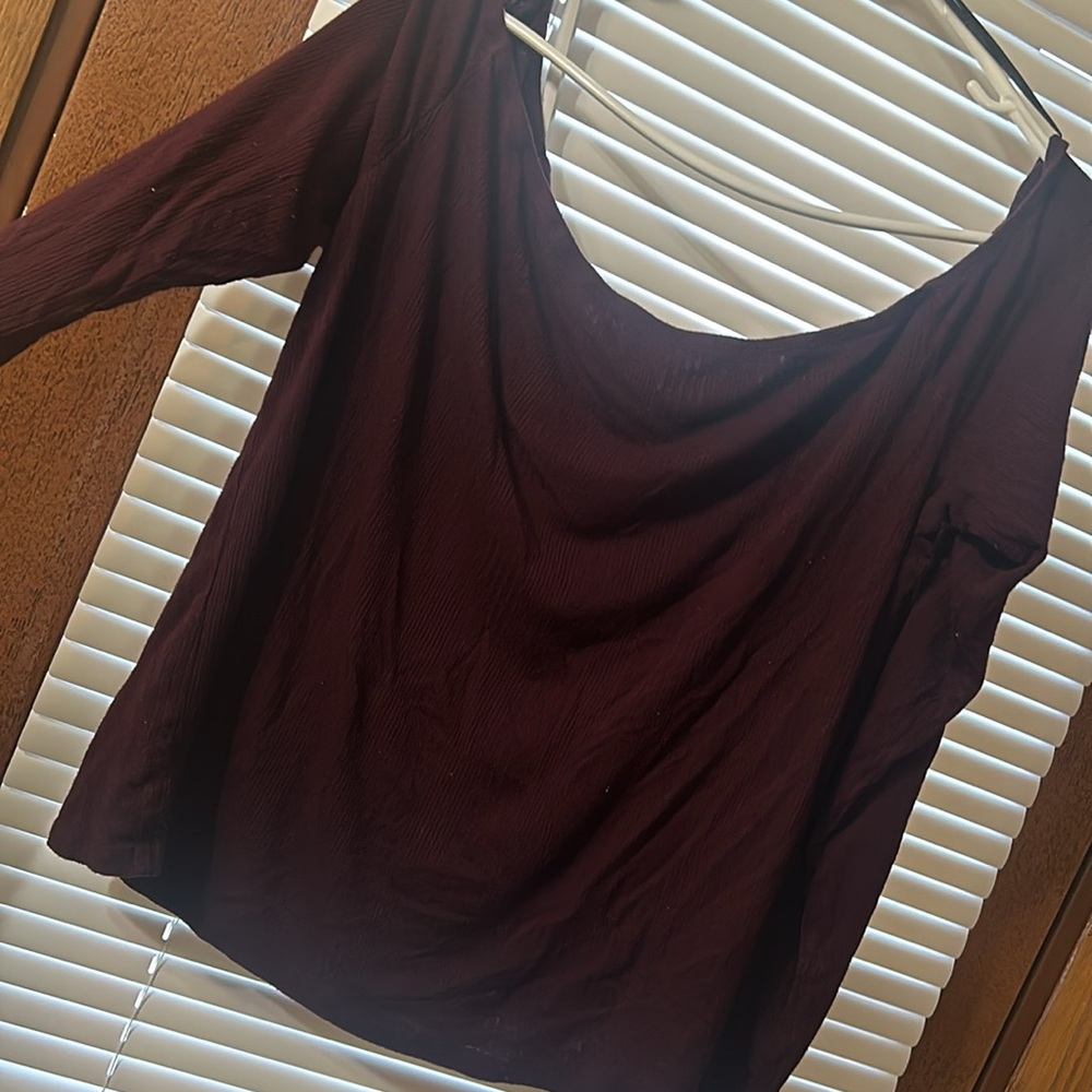 Plus size women’s “off the shoulder” shirt